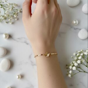 delicate butterfly charm gold bracelet – elegant minimal design