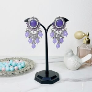 regal mustard gold kundan jhumka earrings with pearl detailing