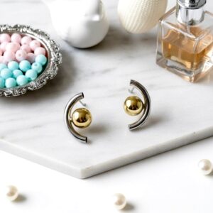 regal mustard gold kundan jhumka earrings with pearl detailing