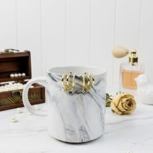 Silver Hub luxe crystal studded gold hoop earrings