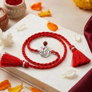 925 sterling silver ganesh charm brother rakhi bracelet