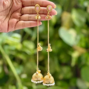 pink reha kashmiri earrings
