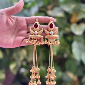 maroon yara kashmiri earrings