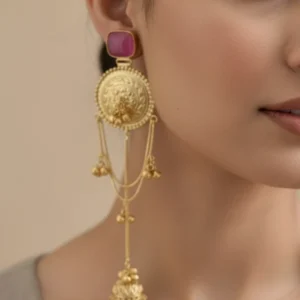 pink arzzo kashmiri earrings