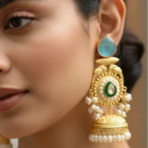 turquoise meher kashmiri earrings