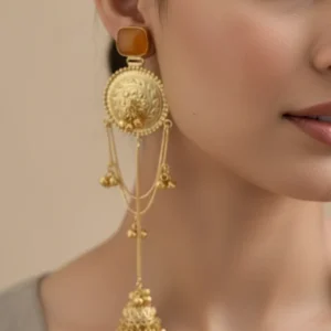 yellow arzzo kashmiri earrings